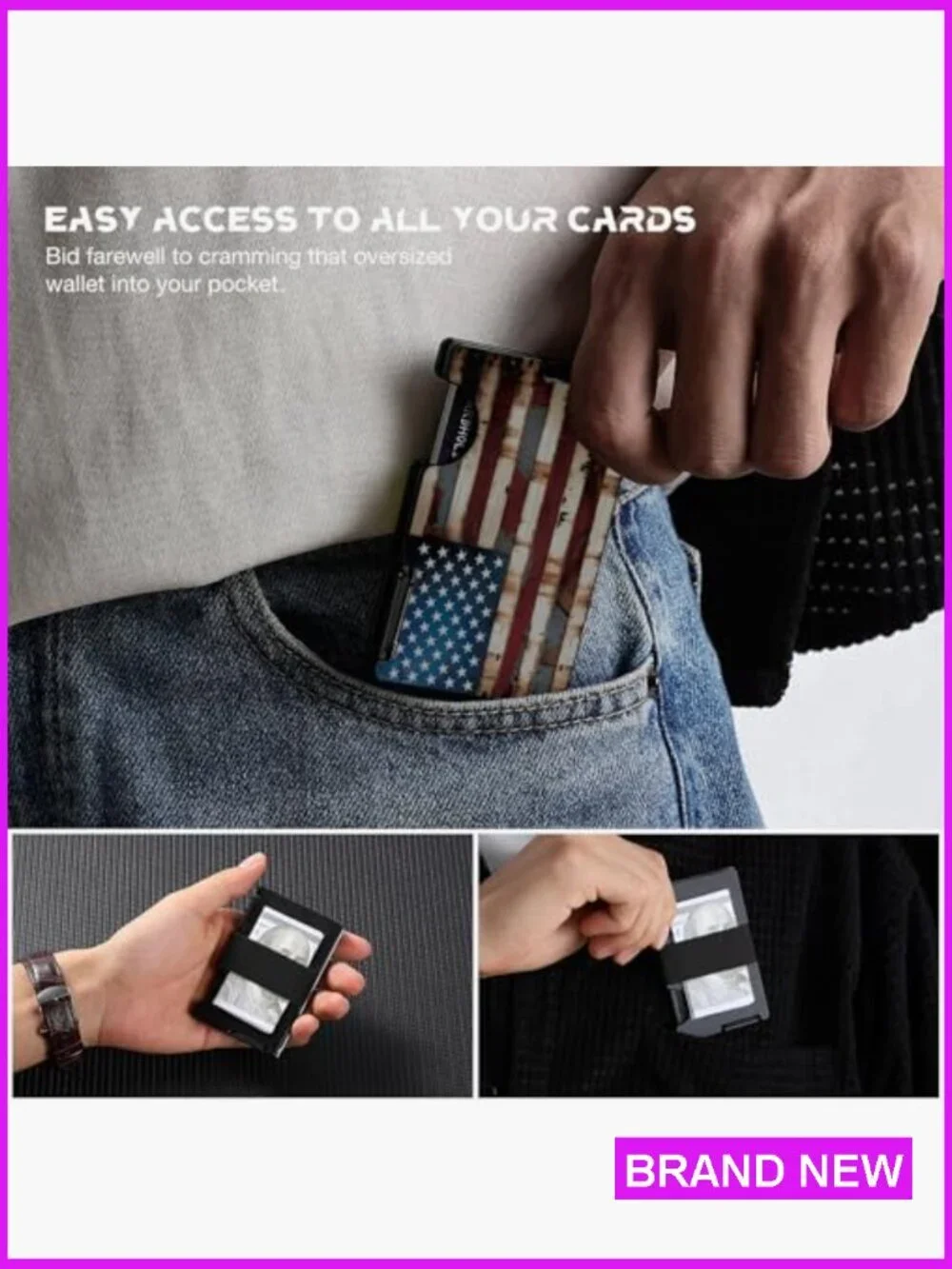 Ultra Thin Aluminum Card Holder Minimalist Front Pocket Wallet RFID Blocking